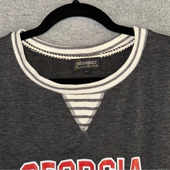 Gameday Couture Georgia Bulldogs Grey Women's Medium Large Oversized Hi-Low Top - Picture 4 of 11
